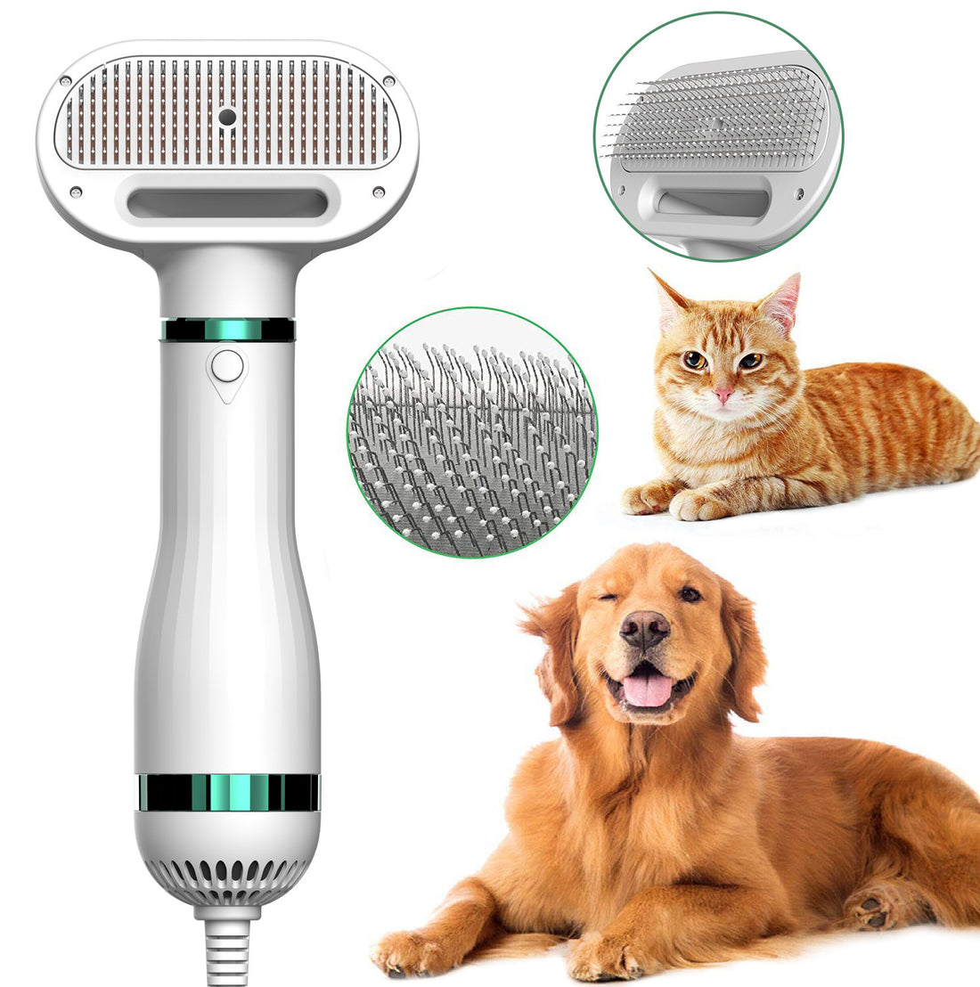 2-in-1 Pet Hair Dryer & Grooming Comb | Fast Drying & Easy Hair Removal