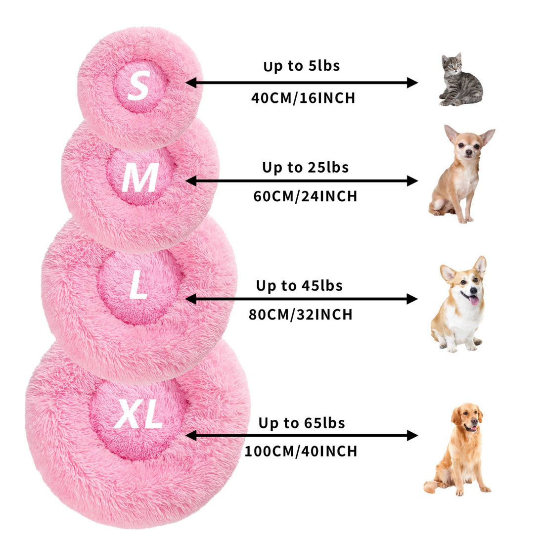 Fluffy Donut Calming Dog Bed – Soft & Washable